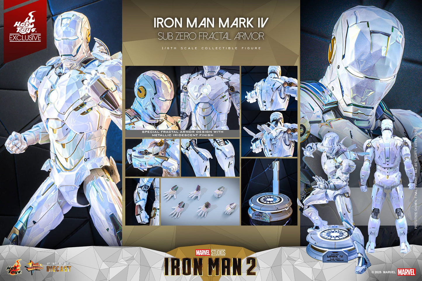HOT TOYS - MARVEL - Figura Movie Masterpiece Diecast 1/6 Iron Man Mark IV (Sub-Zero Fractal Armor) 33 cm
