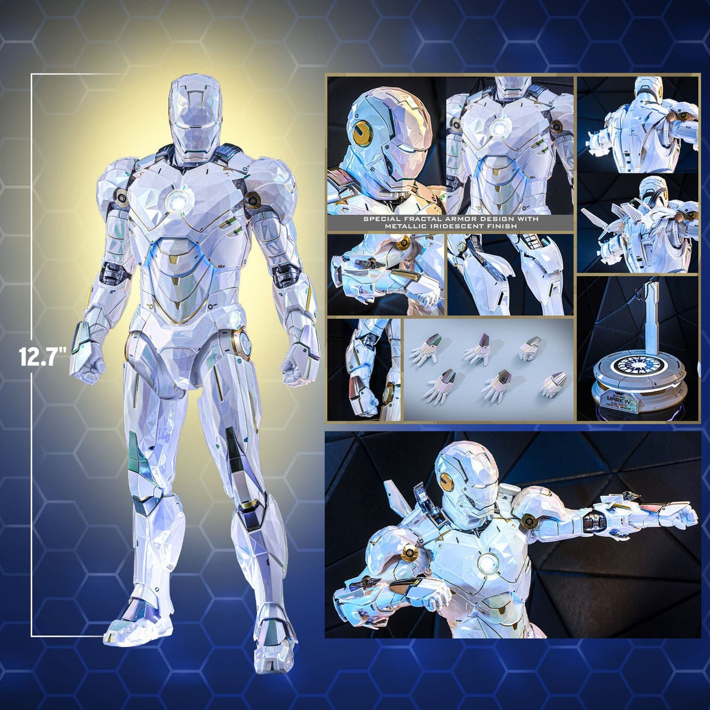 HOT TOYS - MARVEL - Figura Movie Masterpiece Diecast 1/6 Iron Man Mark IV (Sub-Zero Fractal Armor) 33 cm