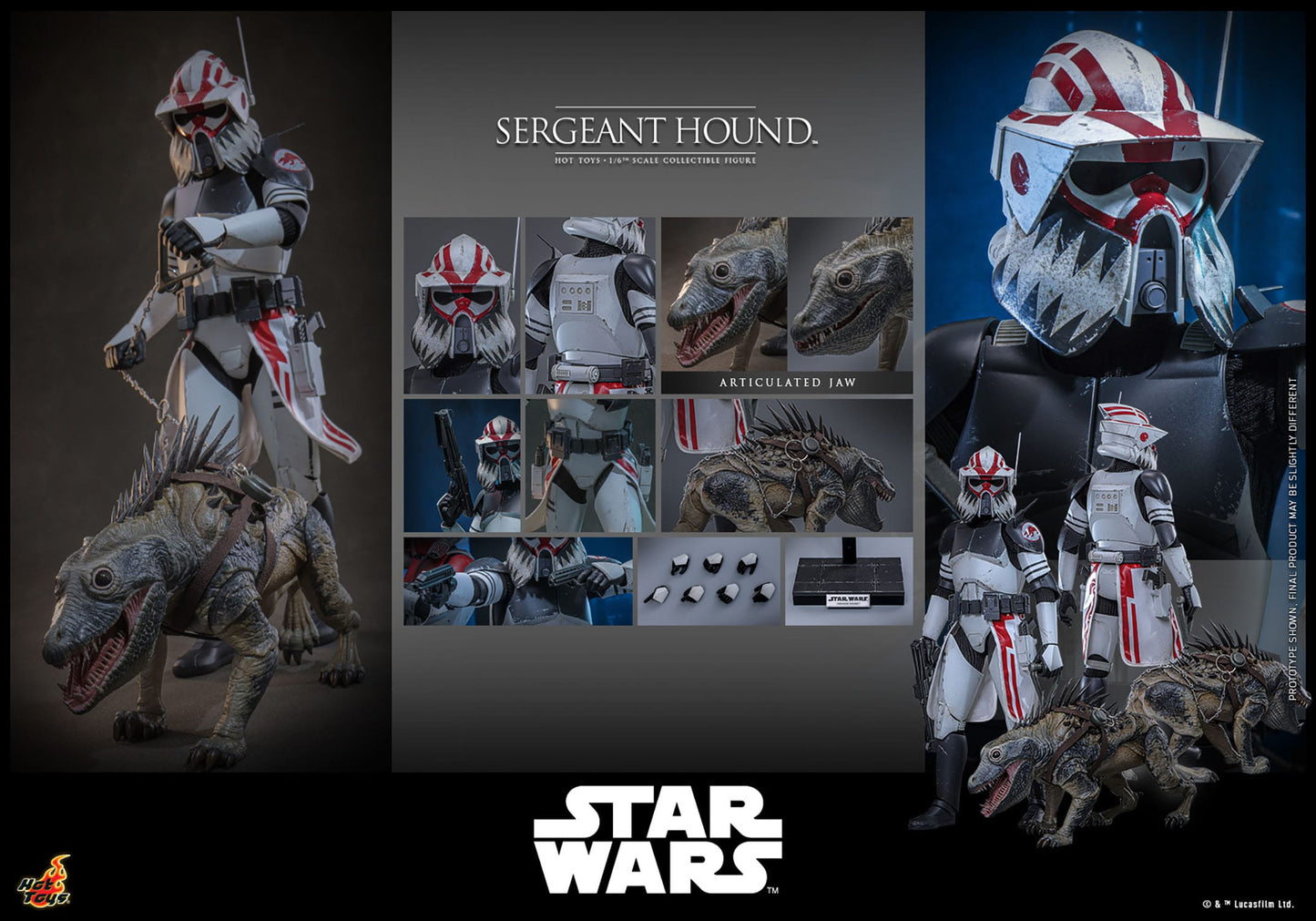 HOT TOYS - STAR WARS - Figura 1/6 Sergeant Hound 30 cm
