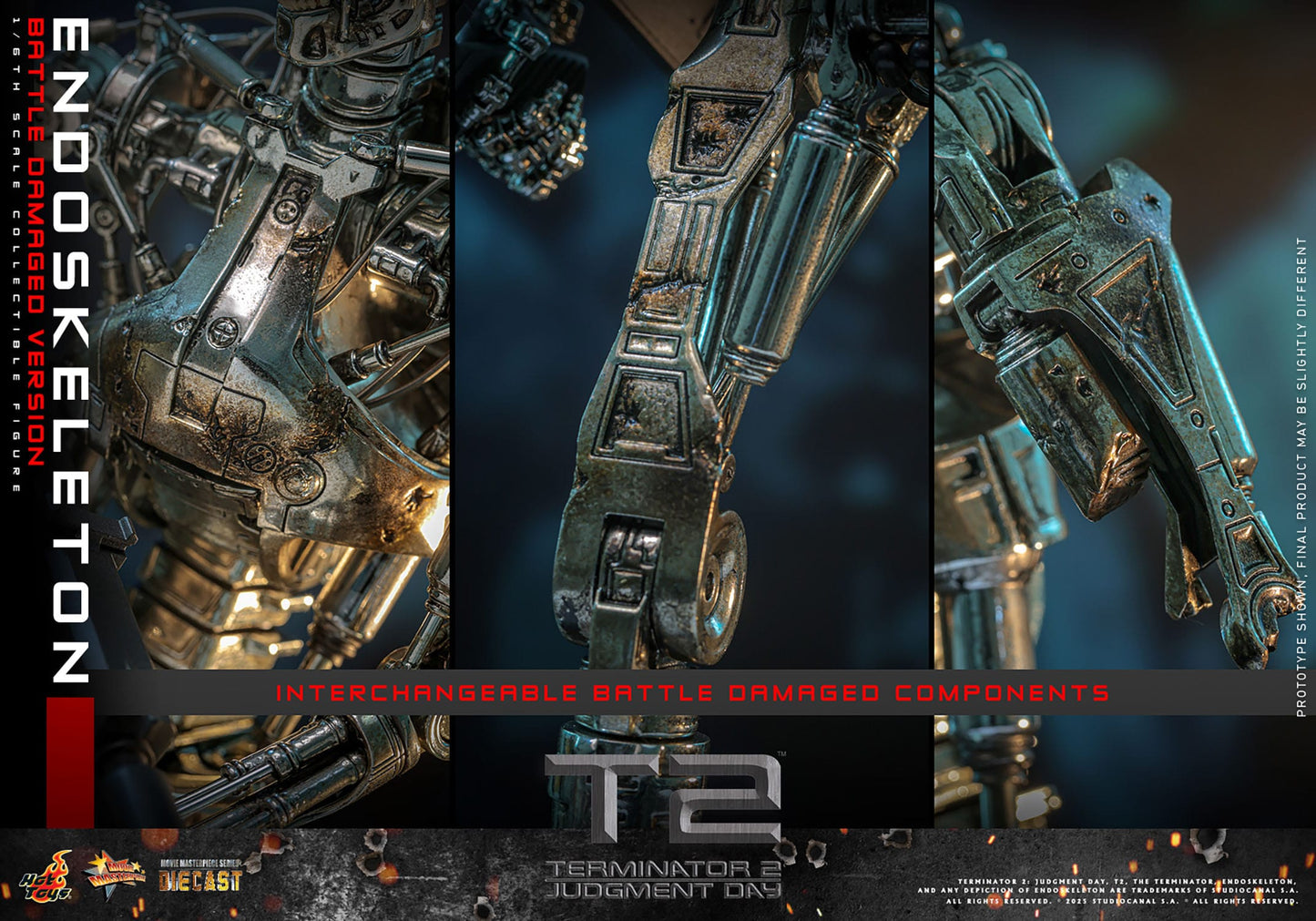 HOT TOYS - TERMINATOR - Figura Movie Masterpiece Die-cast 1/6 Endoesqueleto 31 cm