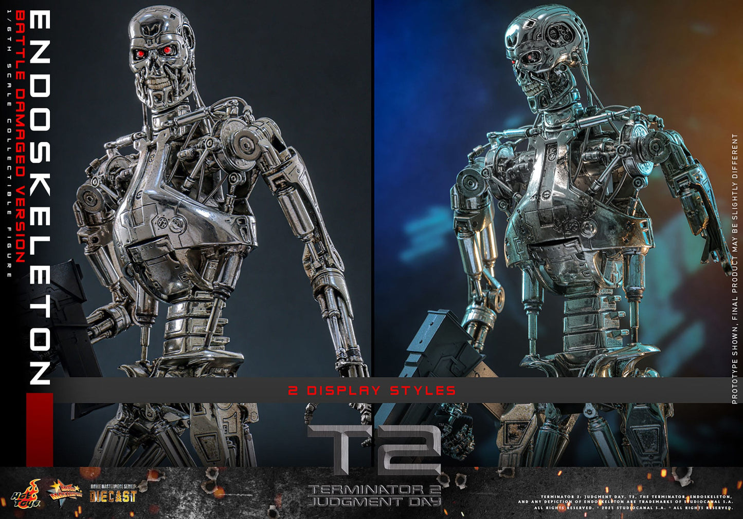 HOT TOYS - TERMINATOR - Figura Movie Masterpiece Die-cast 1/6 Endoesqueleto 31 cm