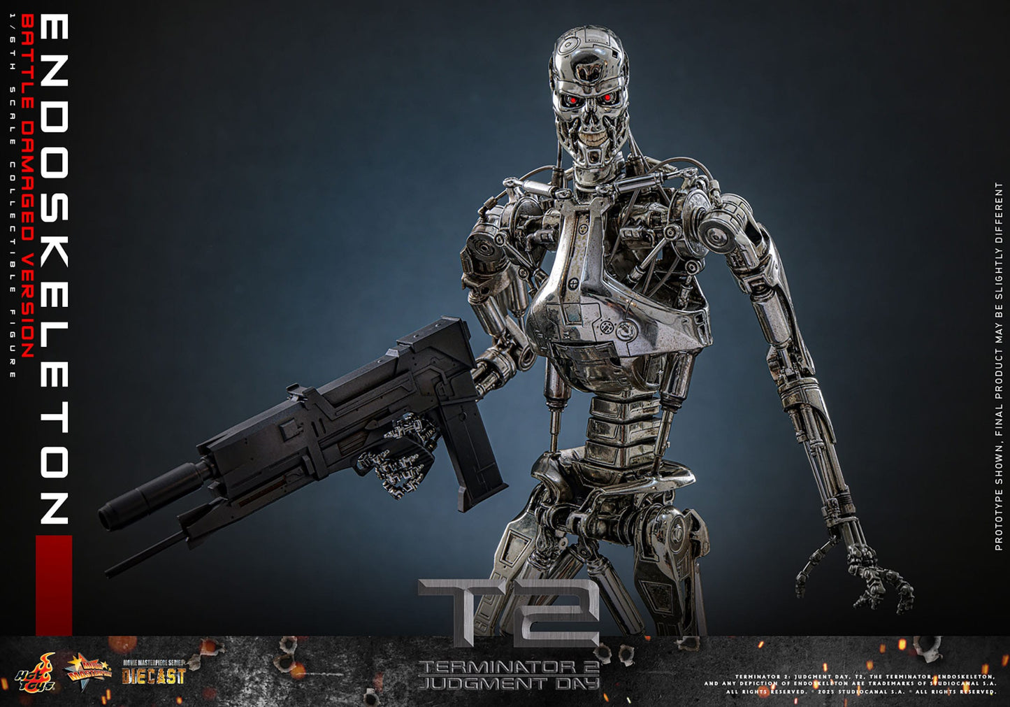 HOT TOYS - TERMINATOR - Figura Movie Masterpiece Die-cast 1/6 Endoesqueleto 31 cm