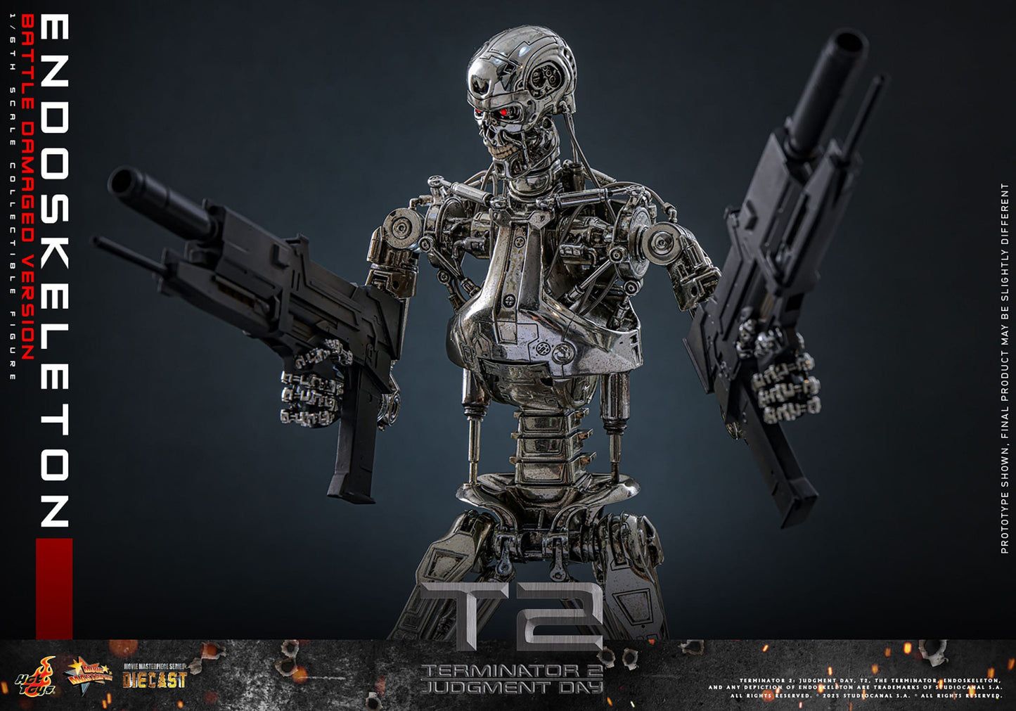 HOT TOYS - TERMINATOR - Figura Movie Masterpiece Die-cast 1/6 Endoesqueleto 31 cm