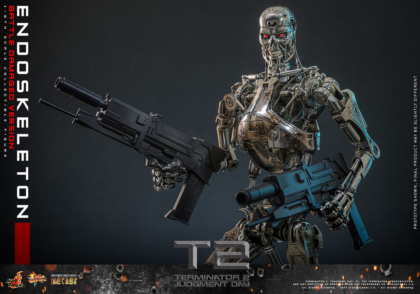 HOT TOYS - TERMINATOR - Figura Movie Masterpiece Die-cast 1/6 Endoesqueleto 31 cm