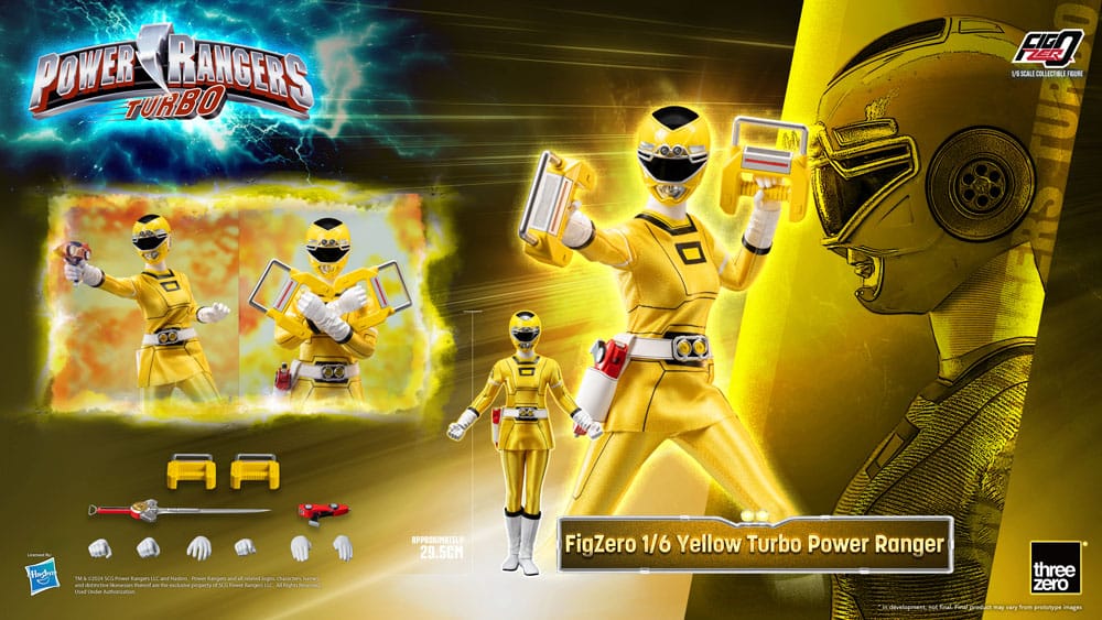 Power Rangers Turbo Figura FigZero 1/6 Yellow Turbo Power Ranger 30 cm - Z POP Toys
