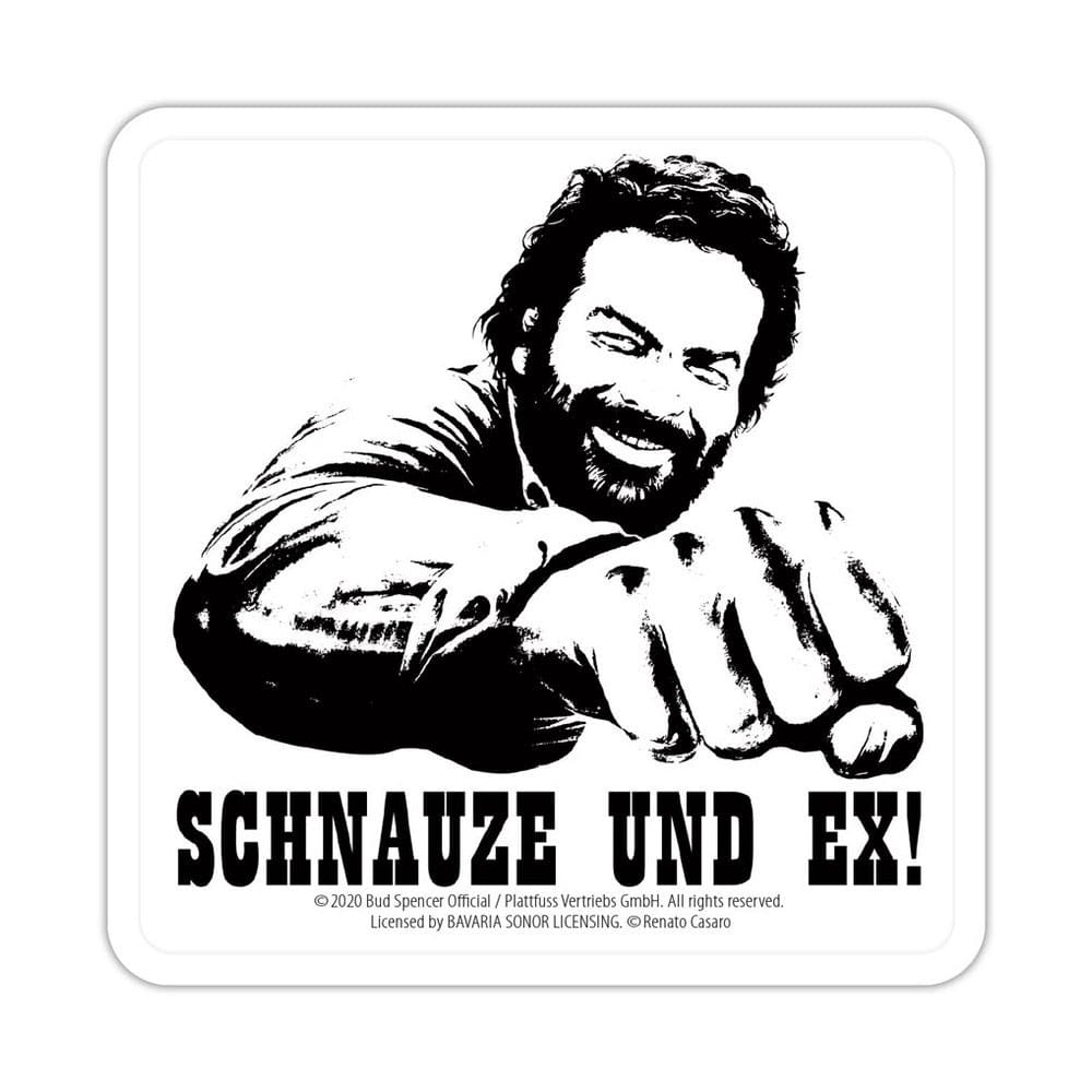 Bud Spencer Posavasos de hojalata Schnauze und Ex 10 x 10 cm