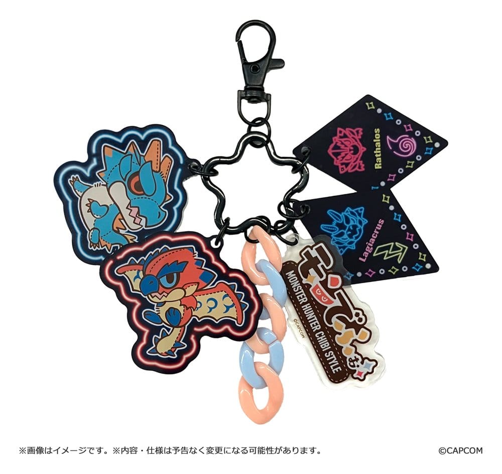 Monster Hunter Llavero acrílico Chibi Style Multi Charm: Rathalos & Lagiacrus