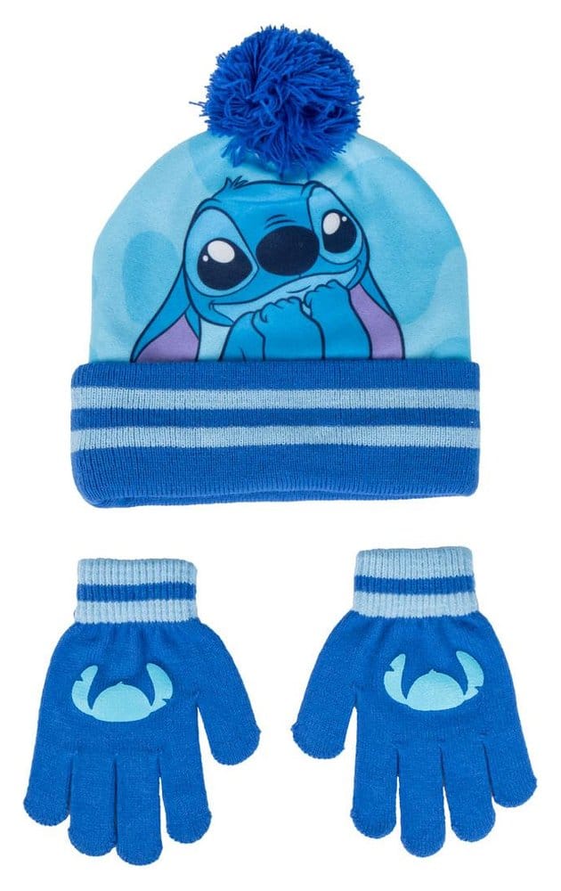 Lilo & Stitch Set de 2 Beanie & Guantes Azul