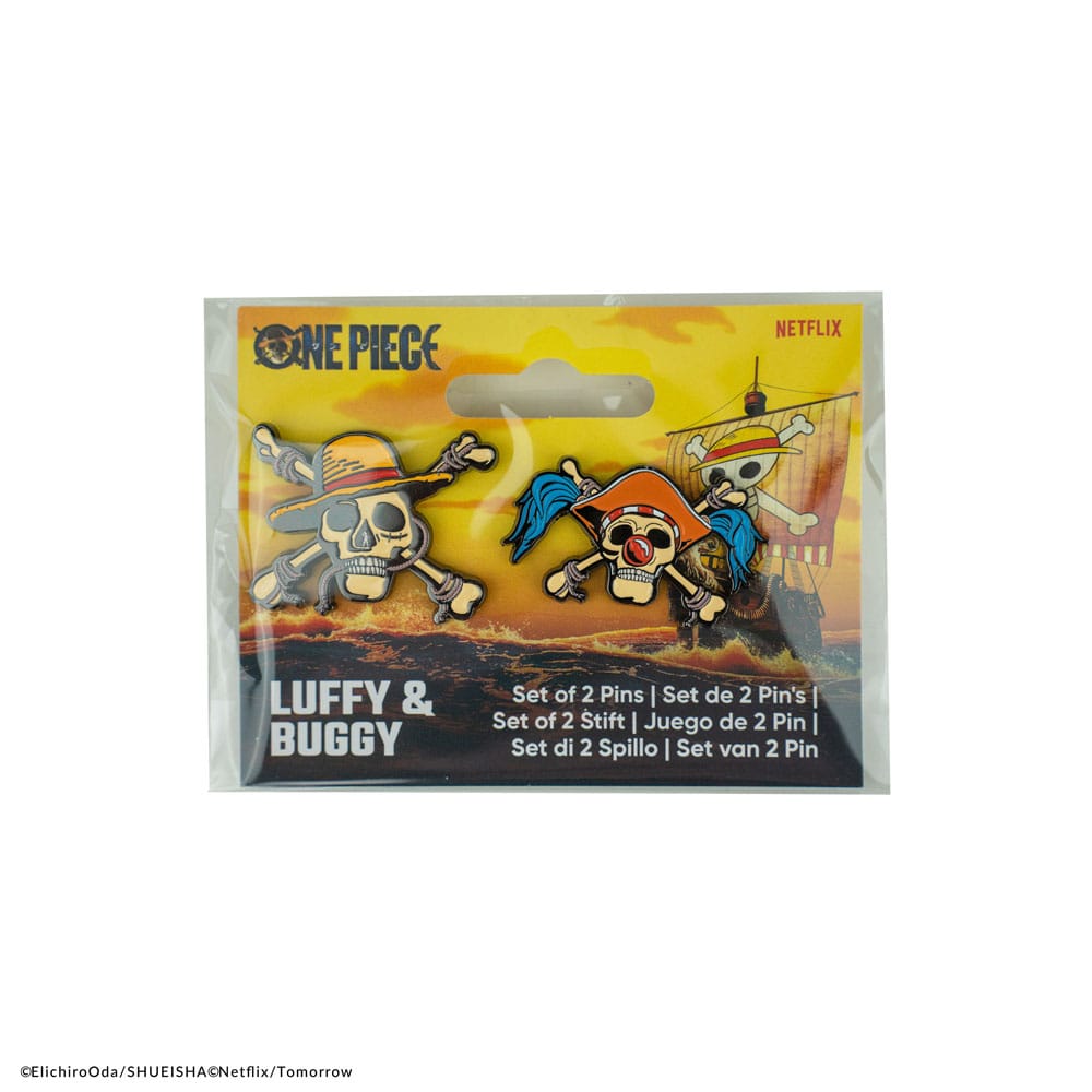 One Piece Pack 2 Pin Chapas Luffy & Buggy