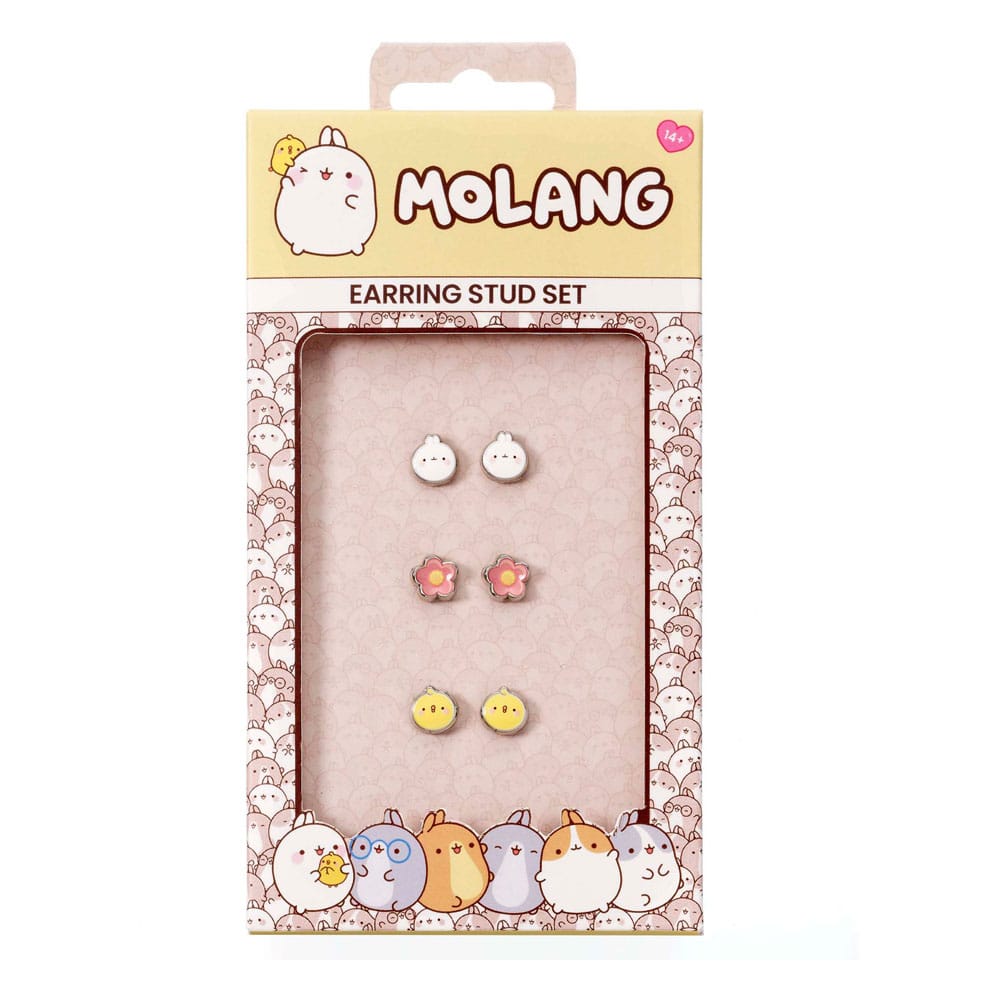 Molang Pack de 3 Pendientes Stud Molang and Piu Piu