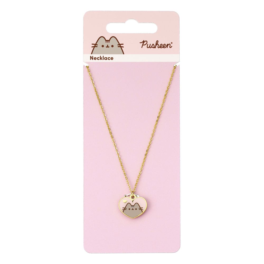 Pusheen Collar con Colgante Pink and Gold Heart