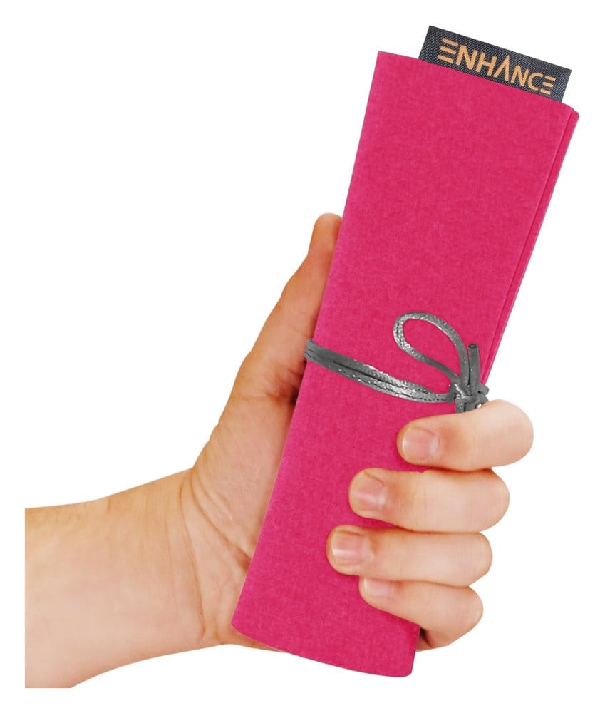 Enhance Accesorios de mesa Roll on a Scroll Dado y tapete para enrollar Rosa