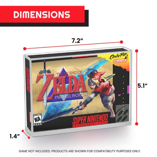 Caja de acrílico pack de 2 Protector para SNES/N64 Games