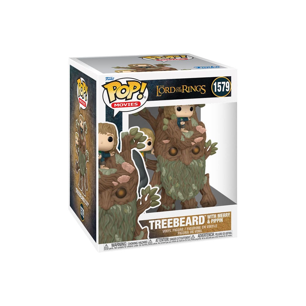 El Señor de los Anillos Super Sized POP! Animation Vinyl Figura Treebeard with Merry & Pippin 15 cm