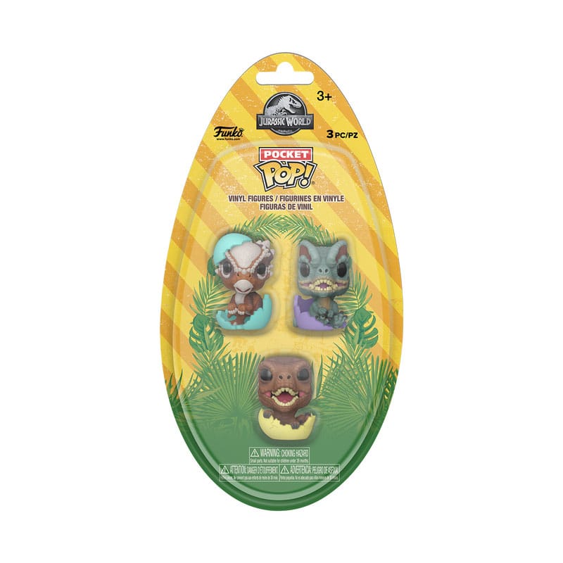 Jurassic Park Figura Pocket POP! Vinyl Easter Egg 3-Pack Dinos 4 cm
