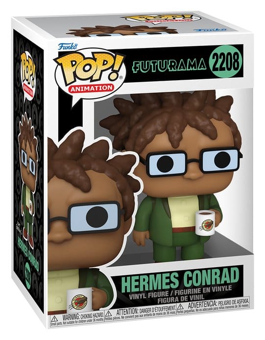 Futurama Pop! Animation Vinyl Figura Hermes w/Mug 9 cm