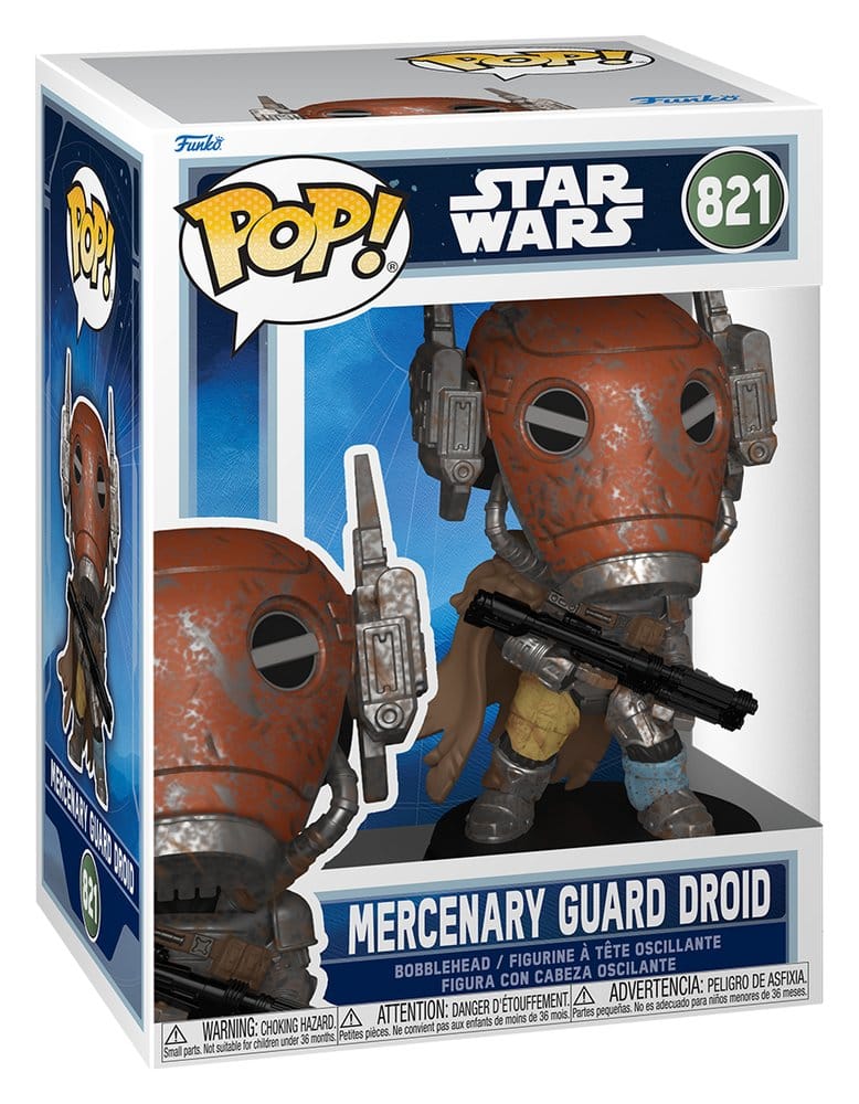 Star Wars: The Mandalorian and Grogu Figura POP! Vinyl Cabezón Mercenary Guard Droid 9 cm