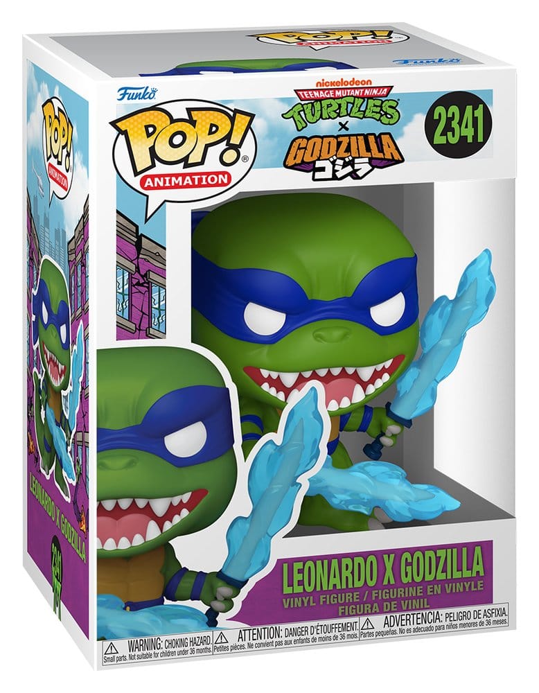 Godzilla x Turtles Figura POP! Animation Vinyl Leonardo X Godzilla 9 cm