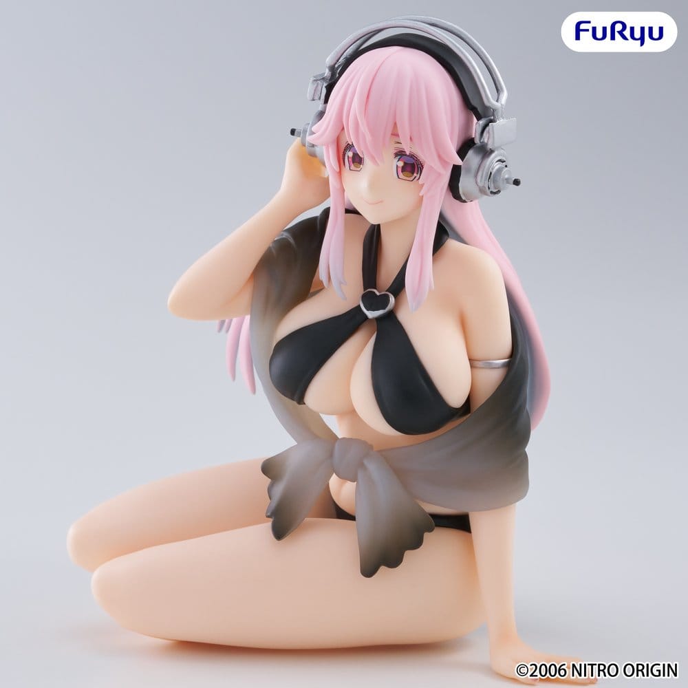 Super Sonico Estatua PVC Noodle Stopper Super Sonico Swimsuit Black Color Ver. 10 cm