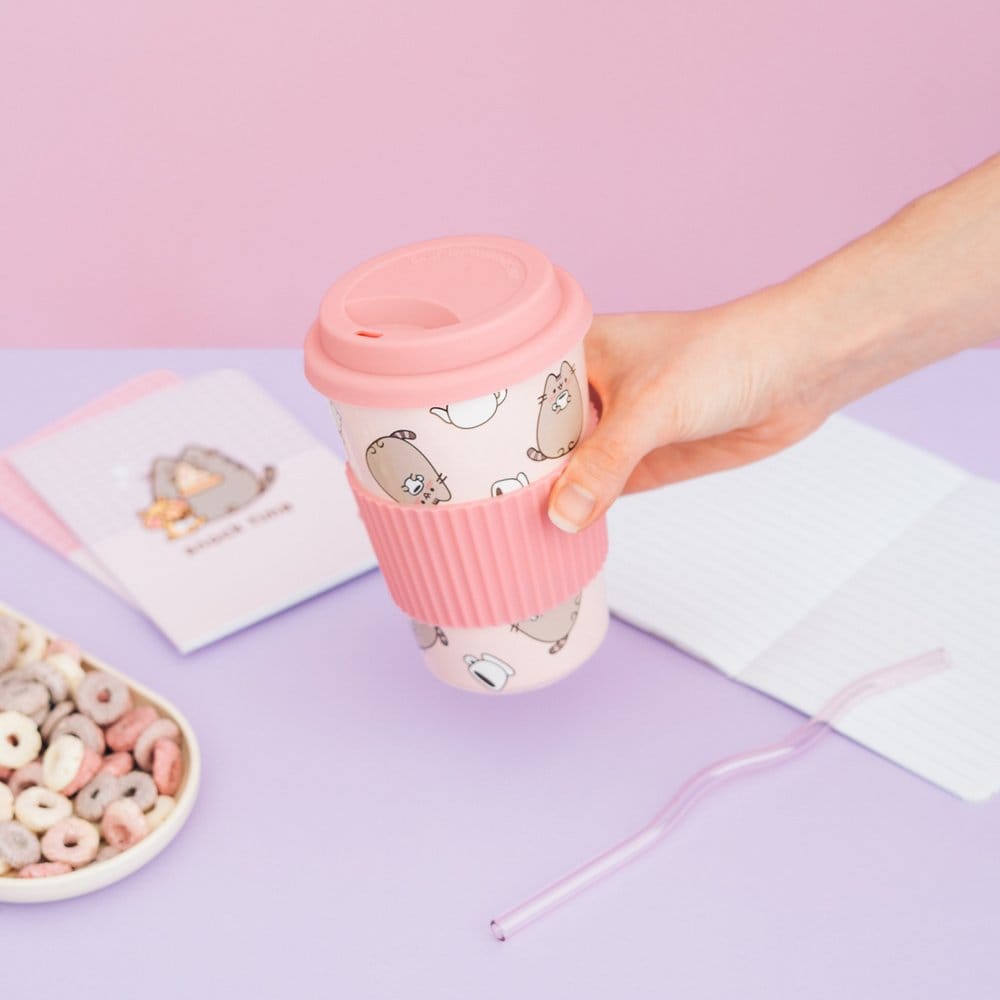 Pusheen Taza de Cerámica con Tapa 400 ml