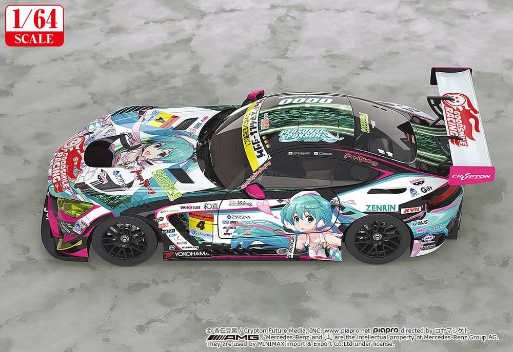 Hatsune Miku GT Project Vehículo 1/64 Good Smile Hatsune Miku AMG 2019 SUPER GT Ver. 7 cm