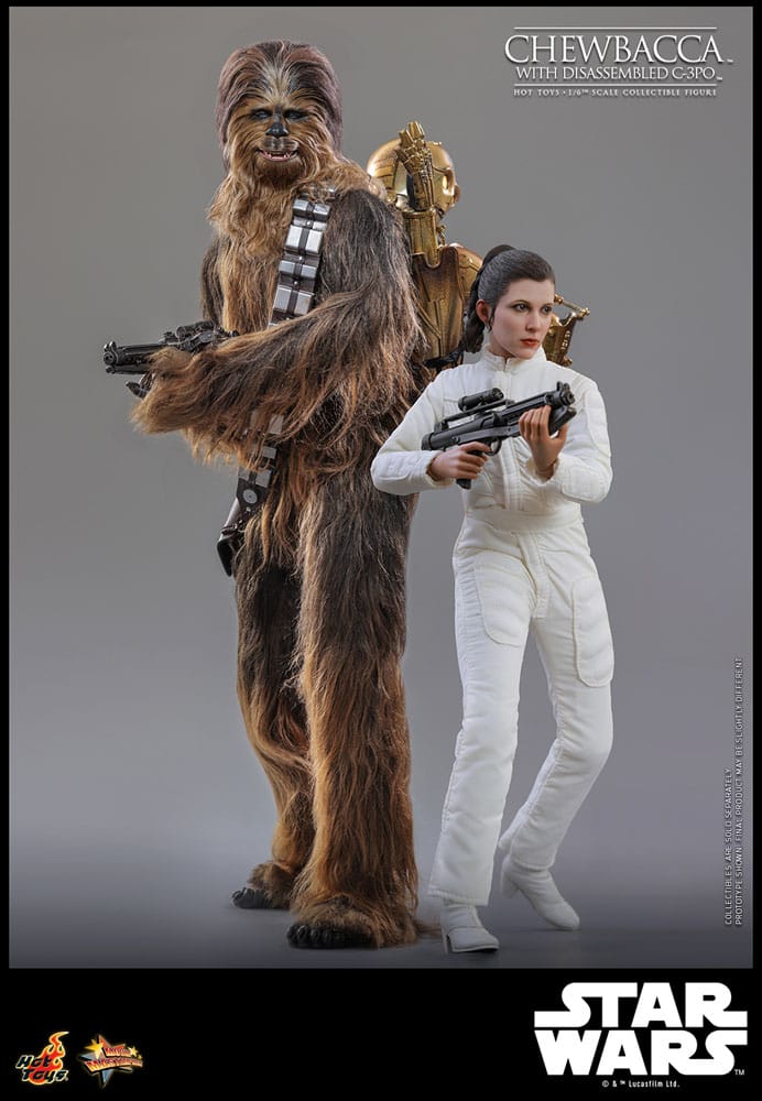 Star Wars Episode V Figura Movie Masterpiece 1/6 Chewbacca with Disassembled C-3PO 36 cm