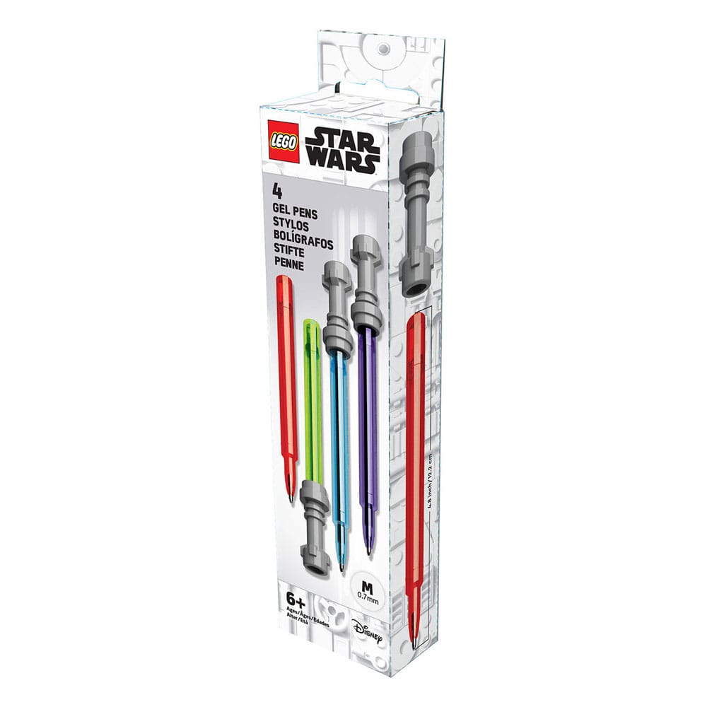 LEGO Star Wars Pack de 4 Bolígrafos de gel Sable de Luz