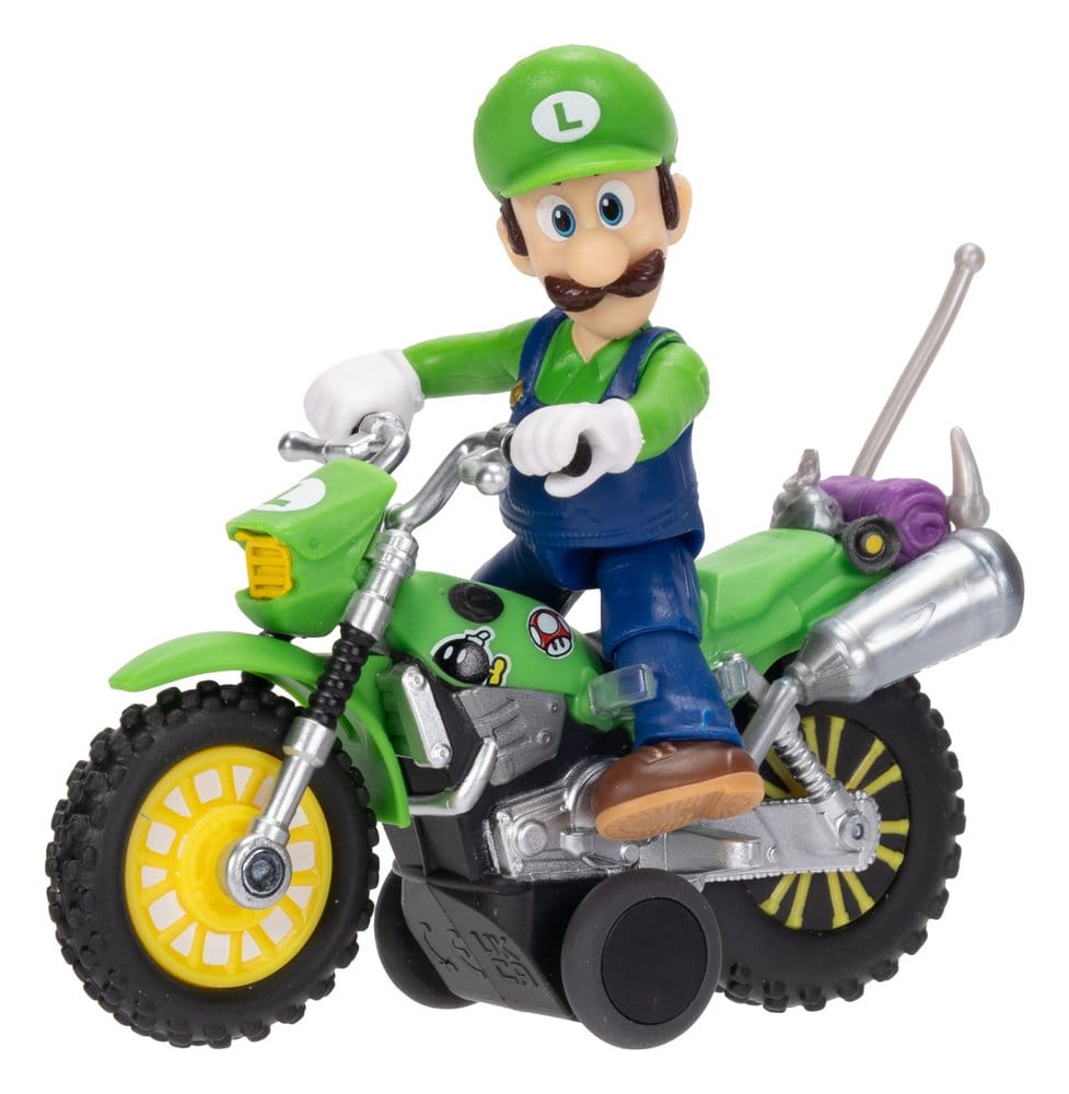 Super Mario Galaxy: la película Figura con Motocicleta de Retroceso Luigi 6 cm