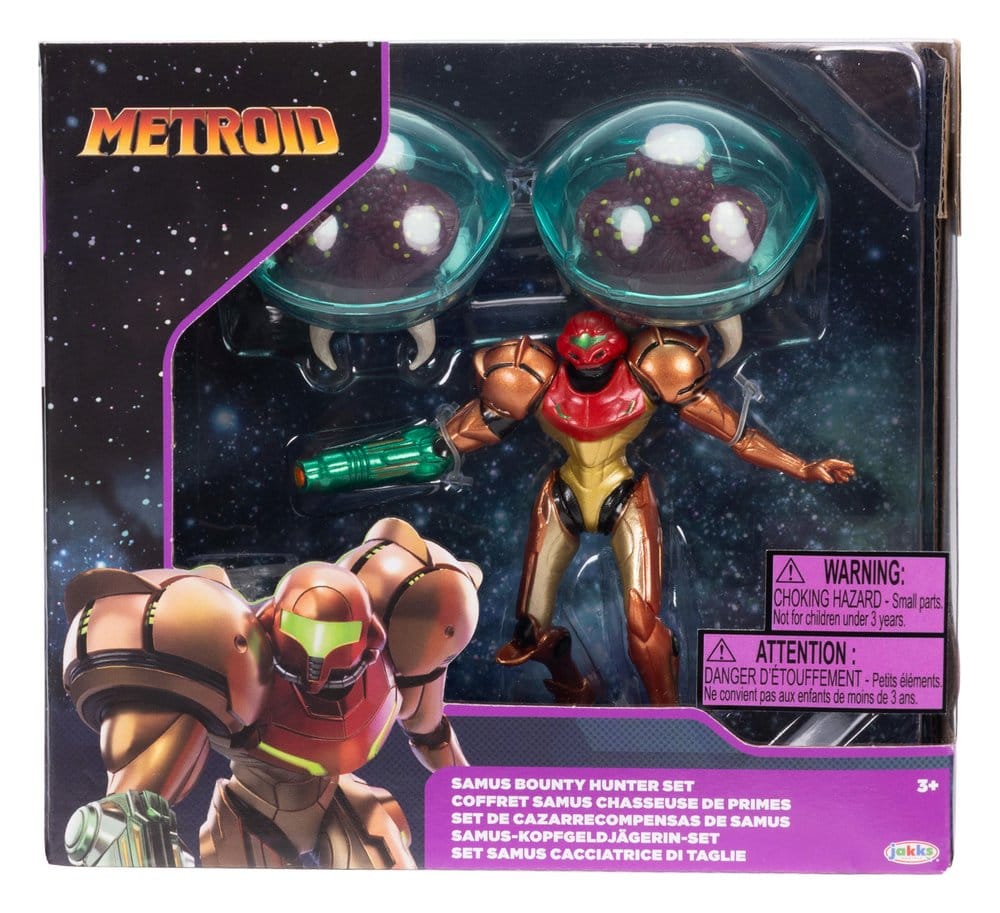 World of Nintendo Pack de 3 Figuras Metroid Samus Bounty Hunter 6 cm