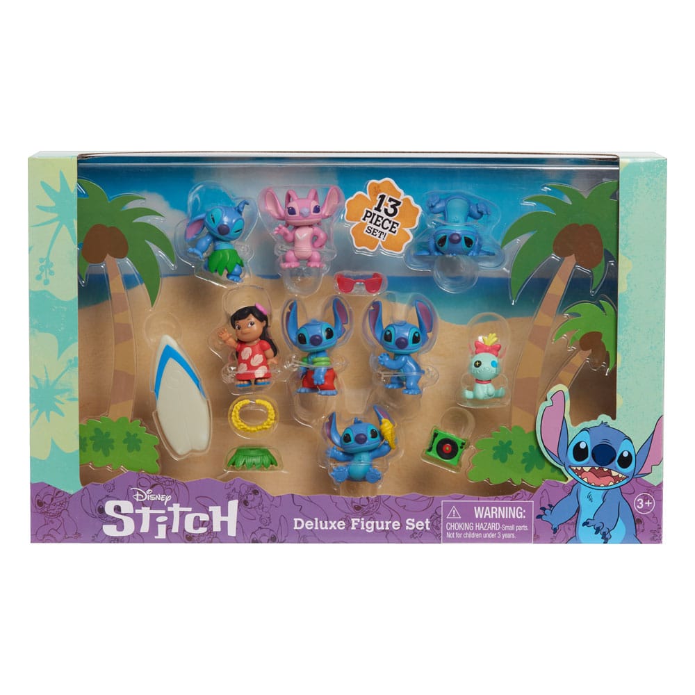 Lilo & Stitch Pack de 8 Minifiguras Stitch Deluxe Figure Set 7 cm
