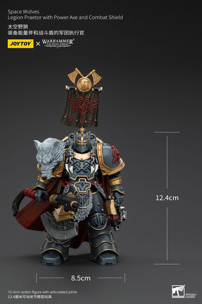 Warhammer The Horus Heresy Figura 1/18 Space Wolves Legion Praetor with Power Axe and Combat Shield 12 cm - Z POP Toys