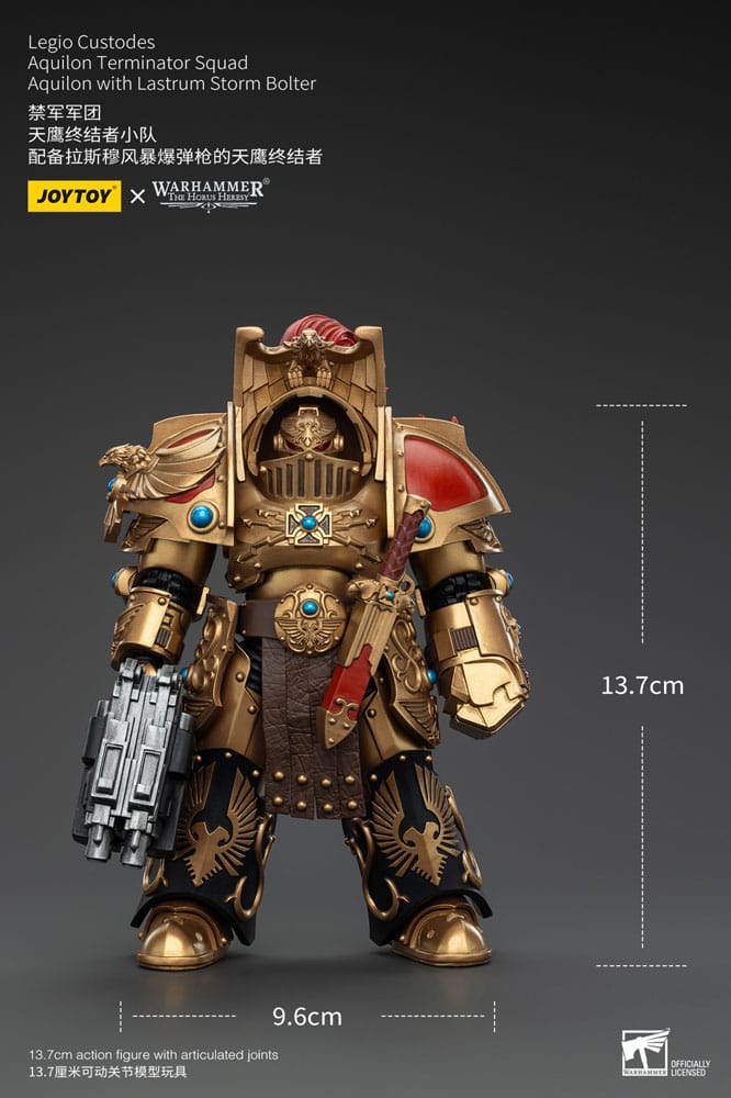 Warhammer The Horus Heresy Figura 1/18 Legio Custodes Aquilon Terminator Squad Aquilon with Lastrum Storm Bolter 14 cm