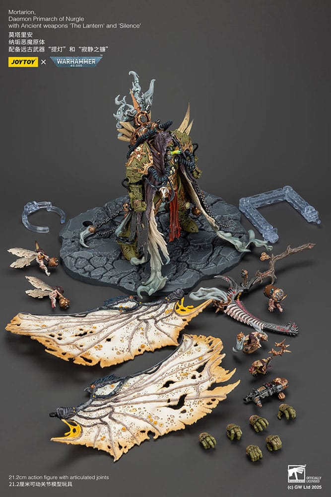 Warhammer 40k Figura 1/18 Mortarion Daemon Primarch of Nurgle with Ancient weapons The Lantern and Silence 21 cm - Z POP Toys