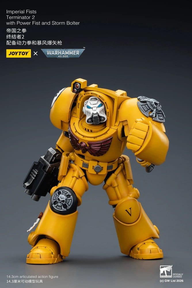 Warhammer 40,000 Figura Imperial Fists Terminator 2 with Power Fist and Storm Bolter 14 cm