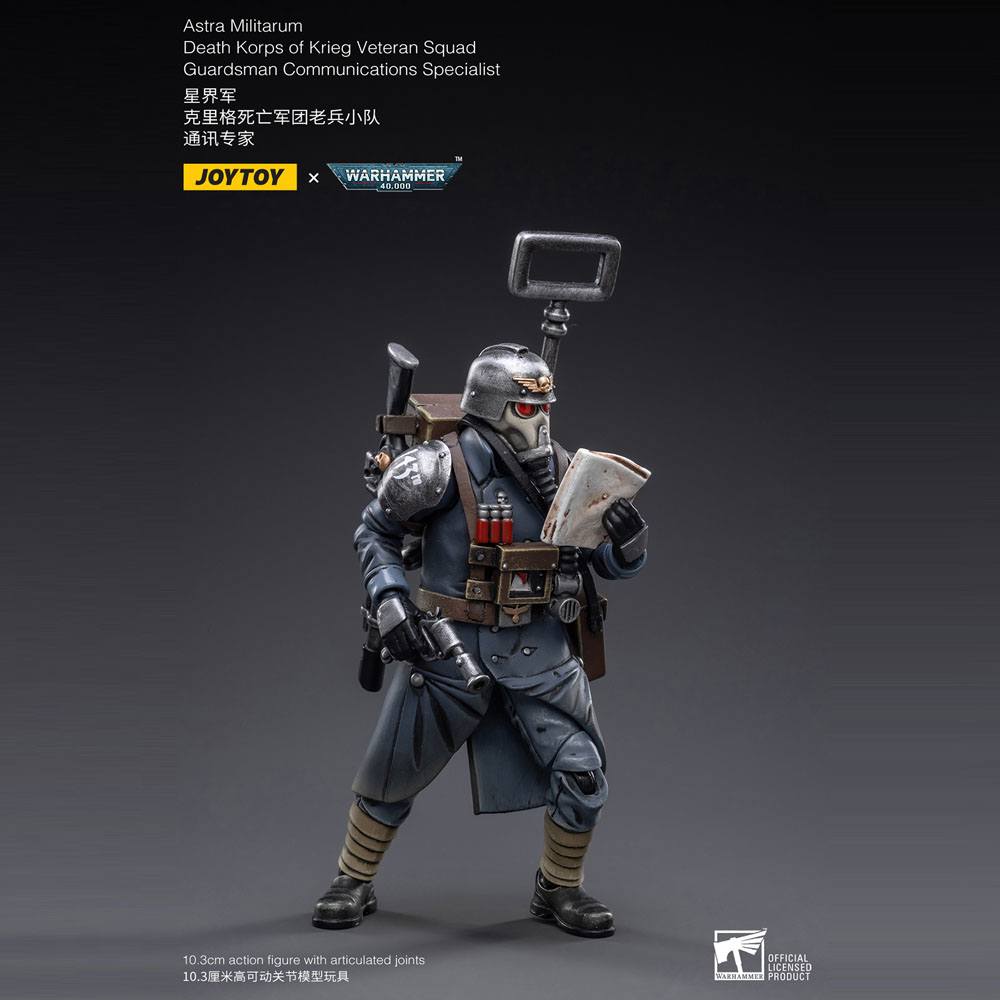 Warhammer 40k Figura 1/18 Death Korps of Krieg Veteran Squad Guardsman Communications Specialist 10 cm