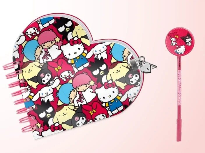 Sanrio Heart Diary & Pen Set de regalo Hello Kitty Friends Multicolour