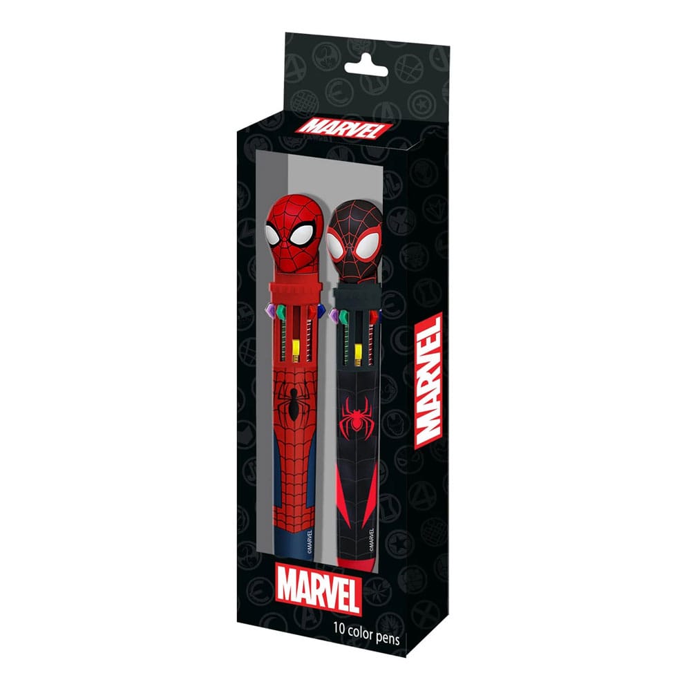 Spider-Man Pack de 2 Bolígrafos 10 colores