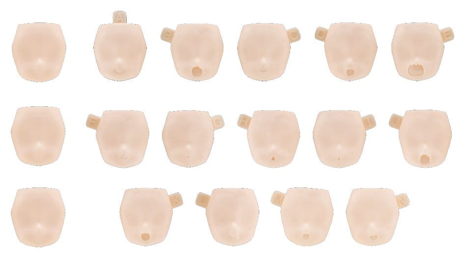 Megami Device M.S.G. Accesorios para Maquetas Plastic Model Kit 10 Face Set Puni Mofu 01 Skin Color A
