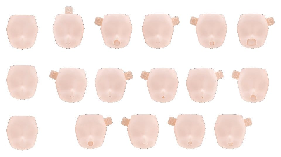 Megami Device M.S.G. Accesorios para Maquetas Plastic Model Kit 10 Face Set Puni Mofu 01 Skin Color B