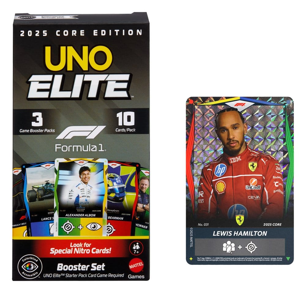Formula 1 UNO Juego de Cartas Elite F1 Booster-Set