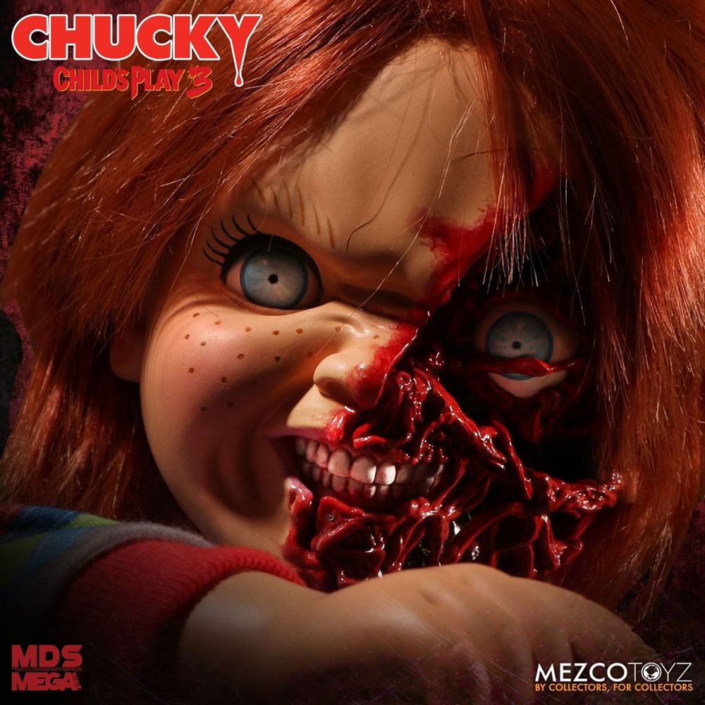 Chucky el muñeco diabólico 3 Muñeca Parlante Designer Series Pizza Face Chucky 38 cm