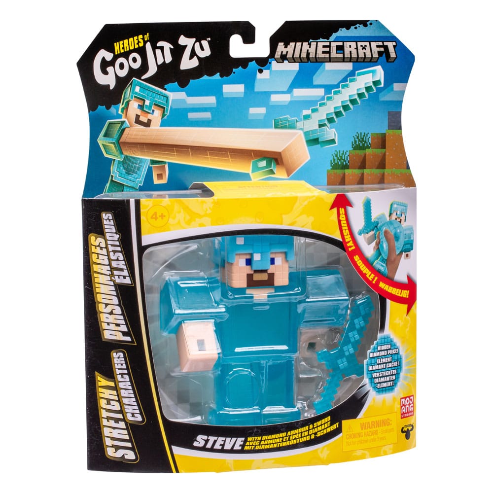 Minecraft Heroes of Goo Jit Zu Meteor Madness Figura elástica Steve 12 cm
