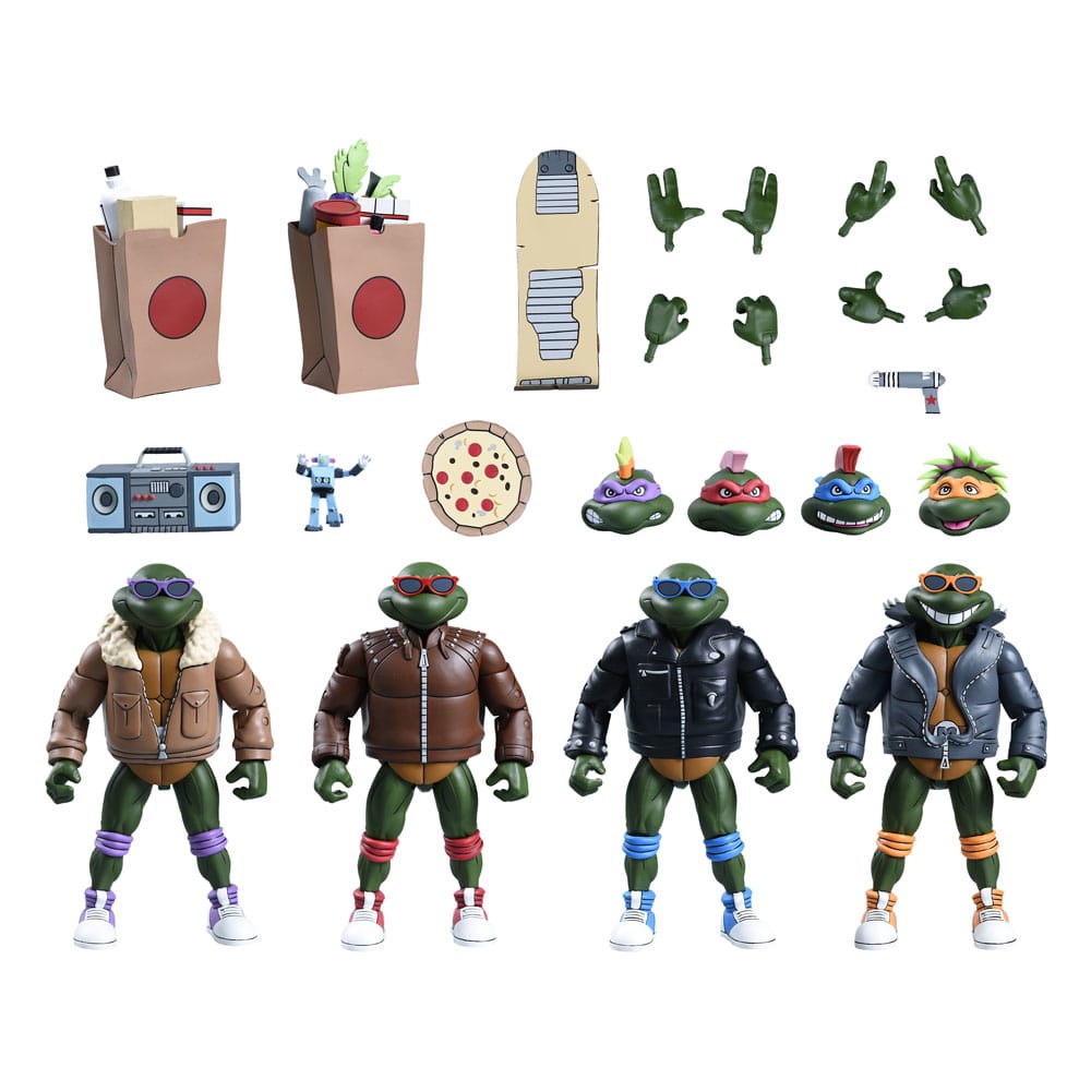 Tortugas Ninja (Cartoon) Figuras Paquete de 4 Punk Turtles 18 cm