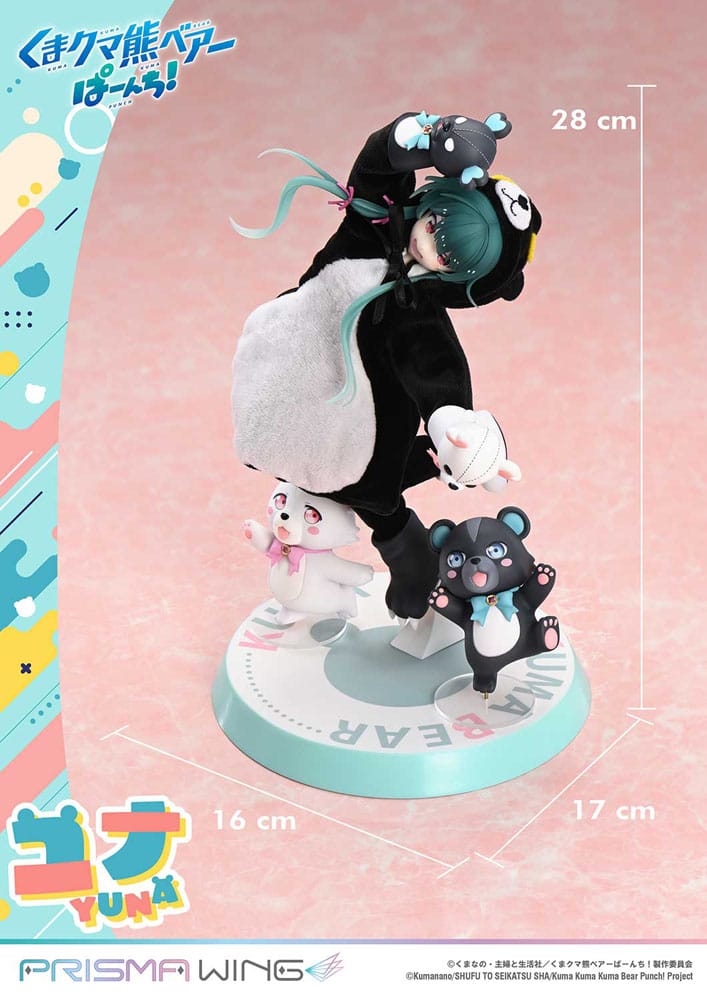 Kuma Kuma Kuma Bear Punch! Estatua PVC 1/7 Prisma Wing Yuna 28 cm