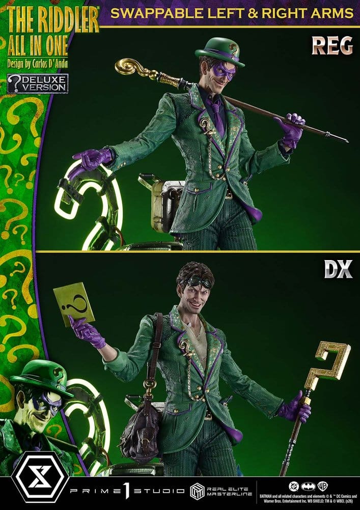 DC Comics Real Elite Masterline Series Estatua 1/3 The Riddler All In One (Design by Carlos D'Anda) Deluxe Version 74 cm
