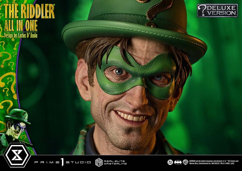 DC Comics Real Elite Masterline Series Estatua 1/3 The Riddler All In One (Design by Carlos D'Anda) DX Bonus Version 74 cm