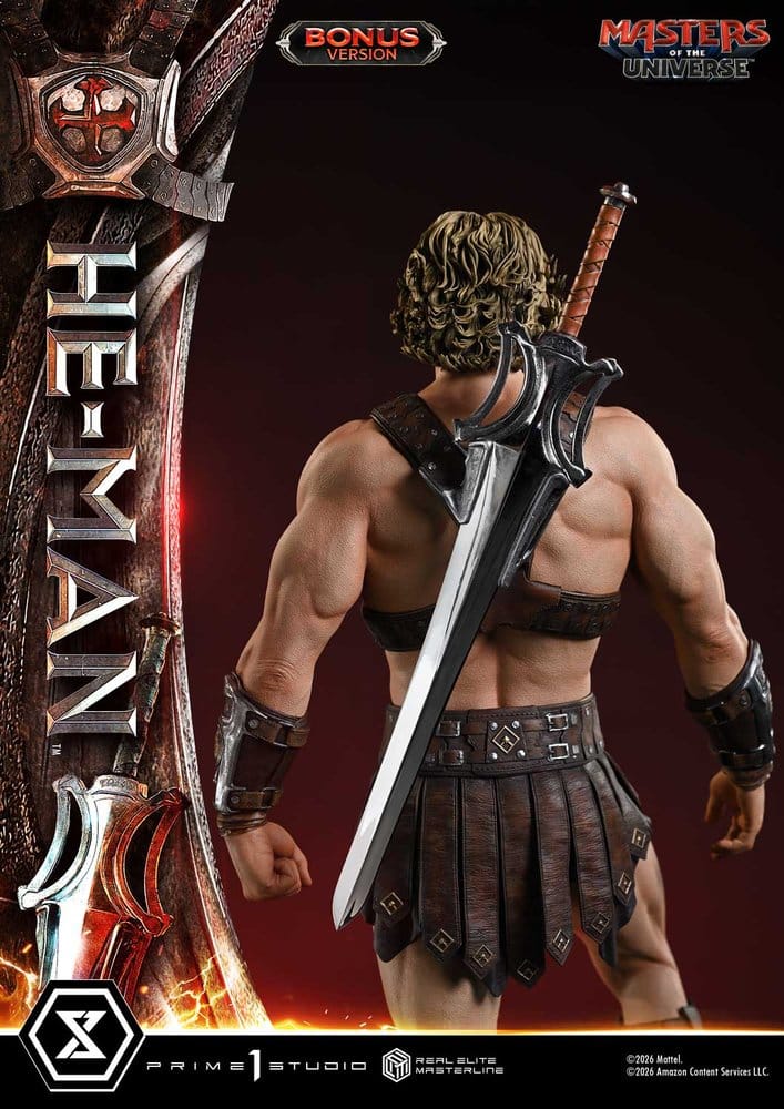 Masters of the Universe (2026 Film) Real Elite Masterline Series Estatua 1/3 He-Man DX Bonus Version 117 cm