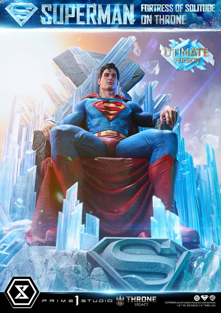 DC Comics Estatua 1/4 Throne Legacy Collection Superman Fortress of Solitude on Throne (Design by Gabriele Dell'Otto) Ultimate Version 52 cm
