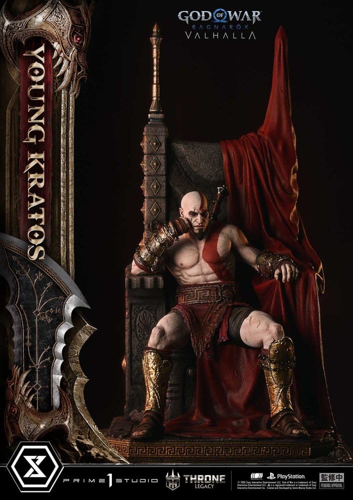 Throne Legacy God of War Series Estatua 1/3 Ragnarok Master Young Kratos 91 cm