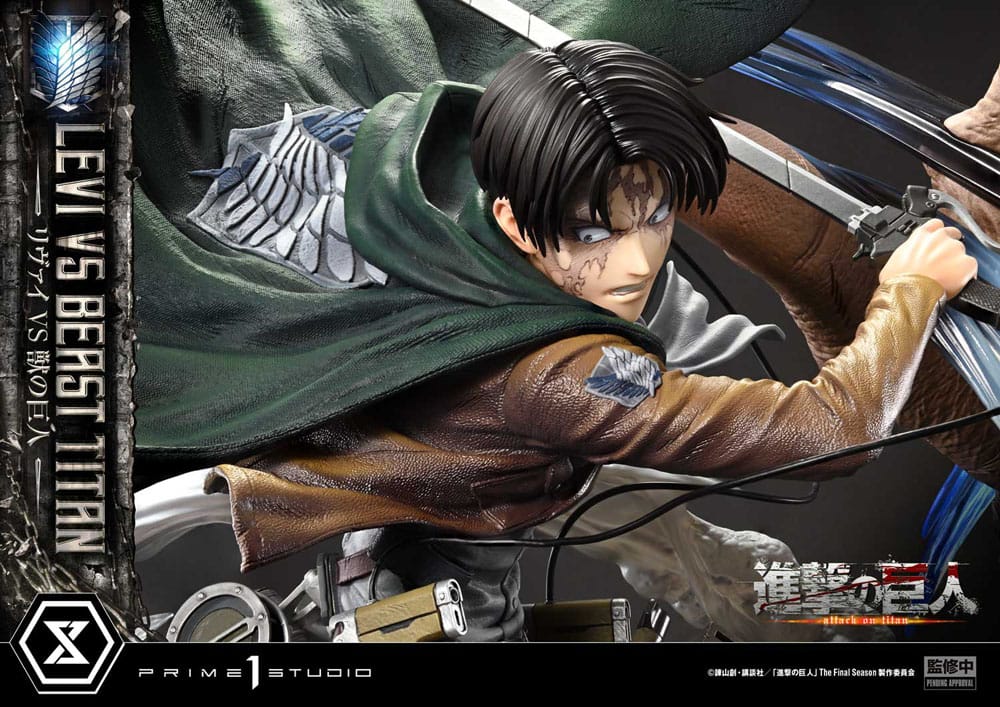 Attack on Titan Estatua Ultimate Premium Masterline Series 1/4 Levi Versus Beast Titan 73 cm